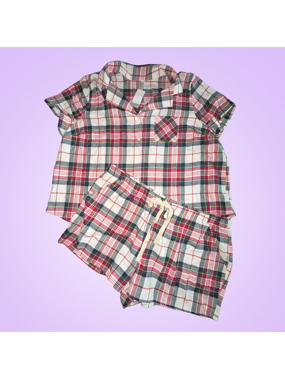 Women’s New Plus Size 22/24 Cacique Plaid Two-Piece Pajama Set